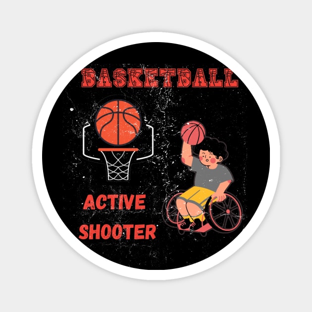 Active Shooter Basketball Magnet by malbajshop